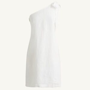 J. Crew One Shoulder White Linen Dress size XS